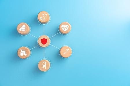 Bild von mehreren Symbolen aus dem Bereich Gesundheit